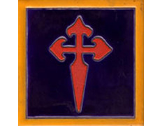 Croix d\'aimant en céramique Santiago 5x5 cm