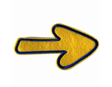 Patch en feutre avec flèche à bord bleu