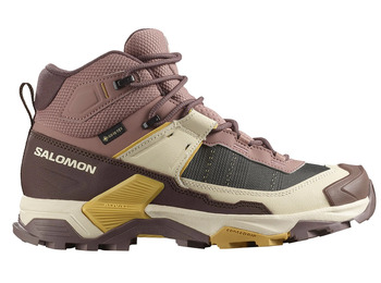 Chaussures Salomon X Ultra 5 Mid GTX W Grenat/Beige