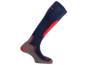 Calcetín Médias Mund Ski Outlast Marine Blue-Rojo