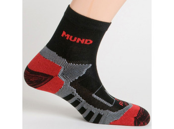 Calcetín Mund Trail Running Black-Rojo