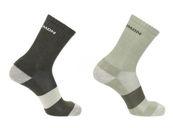 Chaussettes Salomon Evasion Crew 2-Pack Olive-Menthe