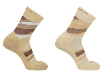 Lot de 2 paires de chaussettes Salomon Out Alps Crew Marron/Beige