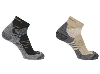 Chaussettes Salomon X Ultra Access Quarter 2-Pack Sable/Noir/Gris