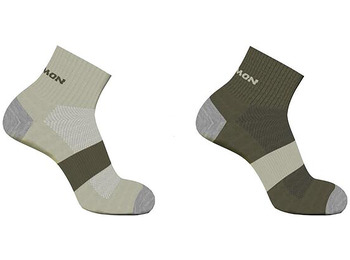 Chaussettes Salomon Evasion Ankle Pack-2 Vert/Olive