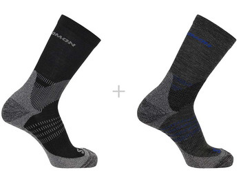 Chaussettes Salomon X Ultra Access Crew (2 paires) Noir/Gris