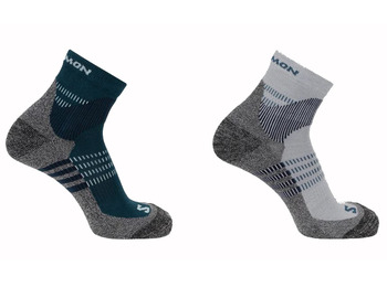 Chaussettes Salomon X Ultra Access Quarter (2 paires) Gris/Vert
