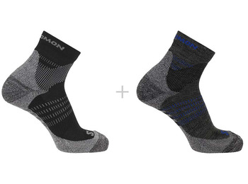 Chaussettes Salomon X Ultra Access Quarter (2 paires) noir/gris