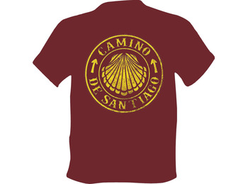 T-shirt Concha Caminho de Santiago Granate