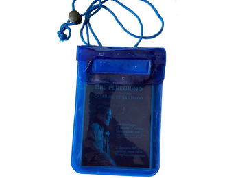 Housse bleue imperméable pour Credential for Blue Compostela