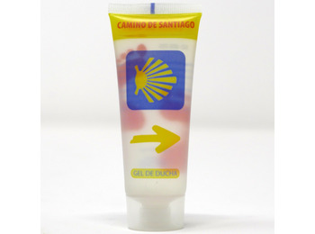 Gel douche en plastique de 50 ml.