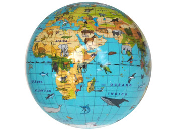 globe de loupe des animaux du monde en Castille (30 cm)