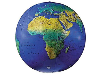 globe physique gonflé Bleu en anglais (40 cm)