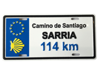 Aimant de plaque d&#39;immatriculation Sarria Km 114