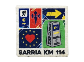Imão pierre peinte Multisymbole Sarria Km 114