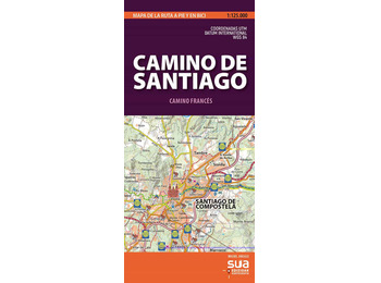 Carte du Camino de Santiago - Carte de l&#39;itinéraire à pied et à vélo