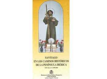 Carte Santiago dans les voies historiques de la péninsule ibérique
