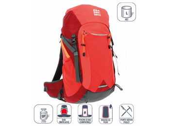 Sac à dos Elementerre Talca 40 Rouge
