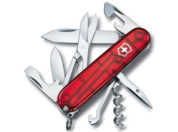 Couteau de poche Victorinox Climber 14 usages 91 mm Rouge translucide