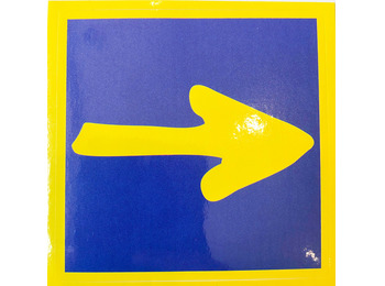Bordure jaune de la flèche de la route Sticker