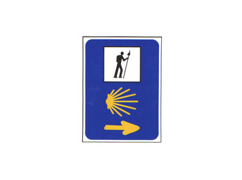 Autocollant triple signe Camino de Santiago 5x7