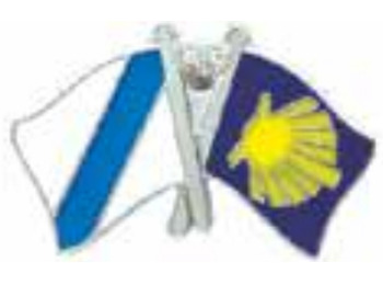 Pin métal drapeau Galice Chemin de Santiago