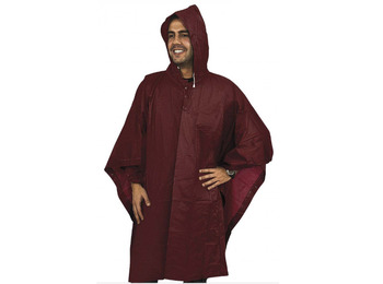 Polyester Poncho Merkel à capuchon Garnet rouge