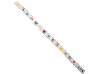Bracelet en tissu Flèches et étoiles colorées 51 Blanc