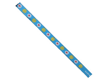 Bracelet en tissu festonné blanc et jaune 68 bleu ciel