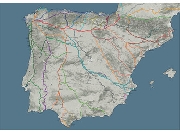 La grande carte des Caminos de Santiago (50x70 cm)