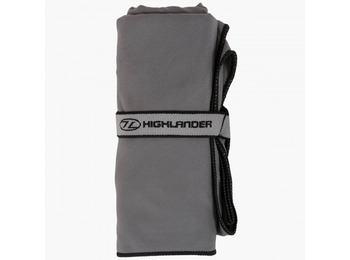 Highlander Serviette en microfibre Serviette de voyage L Gris