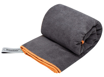 Serviette Microfibre Terry TravelSafe 135x70 Grise Naranja-Gris
