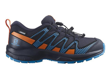 Chaussure Salomon XA Pro V8 CS WP J Bleu Marine/Orange