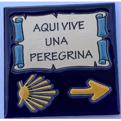 Carreaux de céramique vit ici une flèche de pèlerin et Étoile 11x11