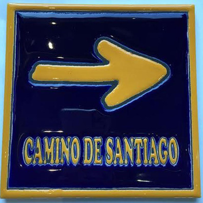 Carreaux Flecha en céramique avec Chemin Filo de Santiago 15x15 cm.