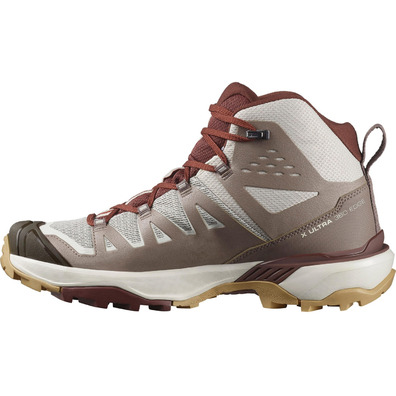 Chaussure Salomon X Ultra 360 Edge Mid GTX W Marron/Beige/Blanc