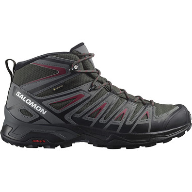 Bottes Salomon X Ultra Pioneer Mid GTX Gris/Grenat