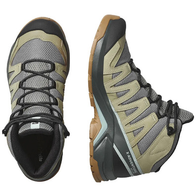 Chaussures Salomon X-Adventure Recon GTX W Mid Vert/Gris