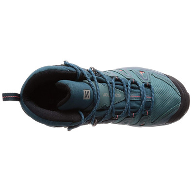Salomon X Ultra 3 Bottes Mid GTX W Eau verte/Coral