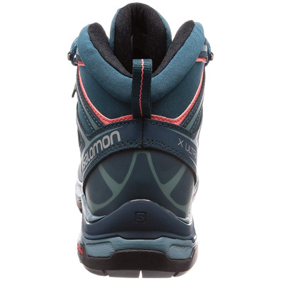 Salomon X Ultra 3 Bottes Mid GTX W Eau verte/Coral