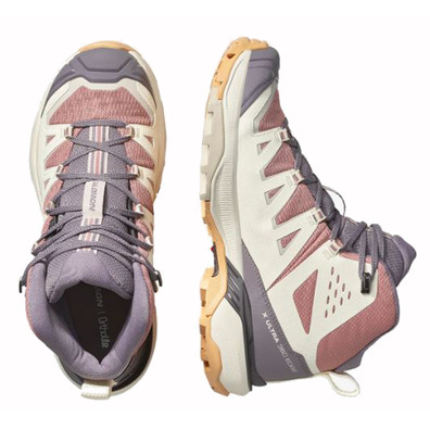 Chaussures Salomon X Ultra 360 Edge Mid GTX W Beige/Marron/Violet