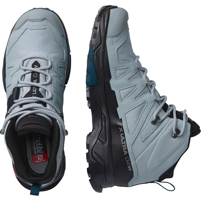Salomon X Bottes Ultra 4 Mid Wide GTX W Gris/Azul
