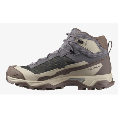 Chaussures Salomon X Ultra 5 Mid GTX W Gris/Beige/Marron