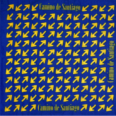 Camino de Santiago Cache-cou bleu MyL Flèches jaunes