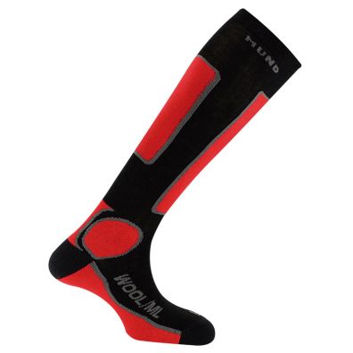 Calcetín Media Mund Skiing Laine Black-Rojo