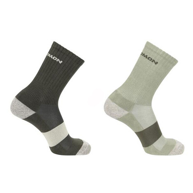 Chaussettes Salomon Evasion Crew 2-Pack Olive-Menthe