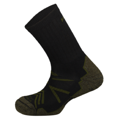 Chaussette thermique Mund en laine d&#39;alpaga noir/vert