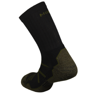 Chaussette thermique Mund en laine d&#39;alpaga noir/vert