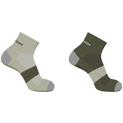 Chaussettes Salomon Evasion Ankle Pack-2 Vert/Olive
