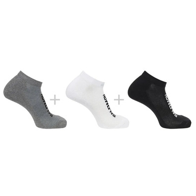Lot de 3 paires de chaussettes basses Salomon Everyday Noir/Blanc/Gris